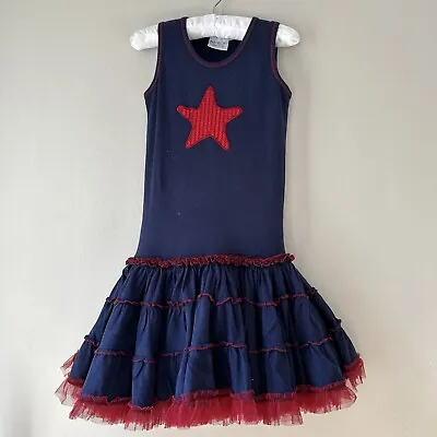 Ooh! La La! Couture 4th Fourth Of July Navy Blue Tulle Dress Size 6/7 • $19.99