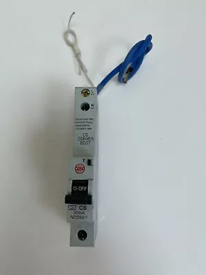 £14.89 • Buy WYLEX 6 AMP RCBO C TYPE NH TYPE 30ma 6ka 230v DIN RAIL MOUNT 40°C NSBS6/1 (W32)