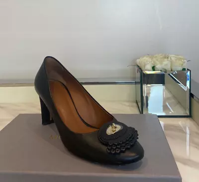 Mulberry Blenheim Mid Heel Black Pump Size 38 Shoes • £95