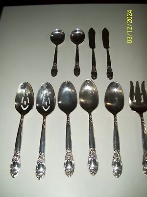 LOT OF 10 Oneida Silversmiths SILVERPLATED SERVING PIECES Dinner Rose Nice • $20