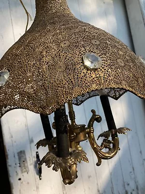 Early 1900s Brass Victorian Ceiling Light • $130