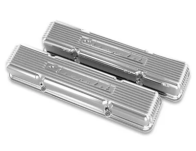 $306.95 • Buy Holley 241-107 Chevy Bowtie FInned Valve Covers Small Block Chevy V8's 
