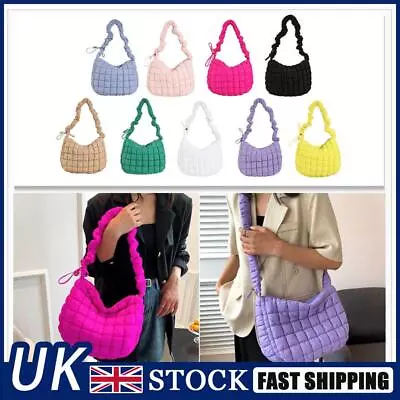 Quilted Check Padded Tote Bag Women Crossbody Bag Fashion Bag Casual Shopper Bag • £12.53