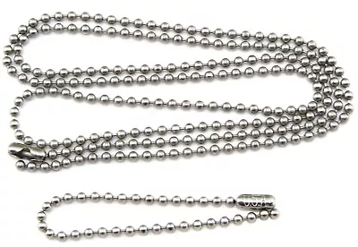 30  & 5  Inch Stainless Steel 2.4 Mm Ball Chain Military Dog Tag Necklace Set • $4.25