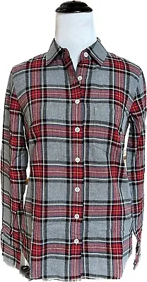 NWT J.Crew Grey Red Tartan Plaid Shirt Button Down Size 10 • $34.99