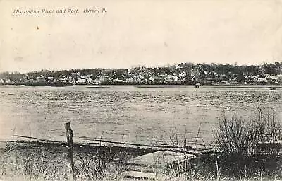 Vintage Postcard River Front View Mississippi River And Port Byron Illinois • $9.99