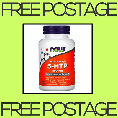 NEW NOW Foods 5-HTP Double Strength 200 Mg - 120 Veg Capsules FREE SHIPPING • $89.90