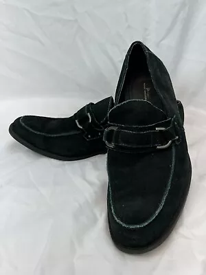 Marc Anthony Suede Maatonio Black Leather Upper Slip On Loafers Shoe Men SZ 11 • $21.99