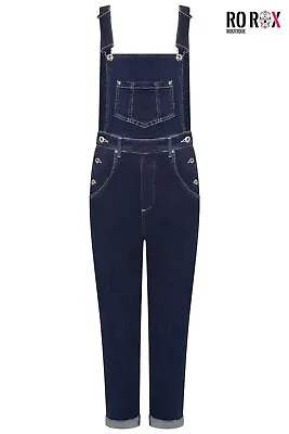 £22 • Buy Ro Rox Denim Dungarees Jeans Landgirl 30s 40s 50s Retro Rockabilly Vintage Style