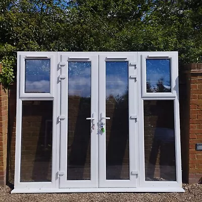 Exterior External Upvc Double Glazed French Doors In Frame & Side Windows • £108