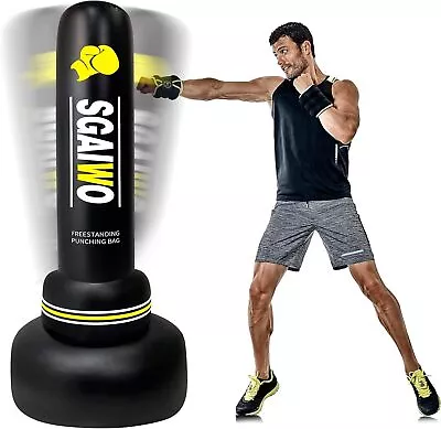 Punching Bag With Stand Adult - 69  Freestanding Men Heavy 69inch Black  • $89.68
