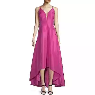 Calvin Klein Pink Spaghetti Strap V-Neck Formal Maxi Gown Size 14 Style CD8B17JY • £67.43