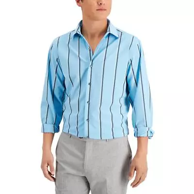 Alfani Mens Collared Striped Office Dress Shirt BHFO 4548 • $9.99