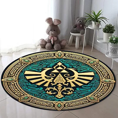 Zelda Area Rug Legend OF Zelda Carpet Round Circle Rug Game Room Rug Decor • $45.57