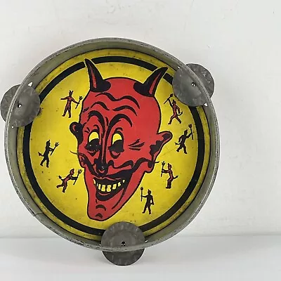 Vintage Kirchhof Newmark Halloween Devil Litho Tambourine Noise Maker • $150