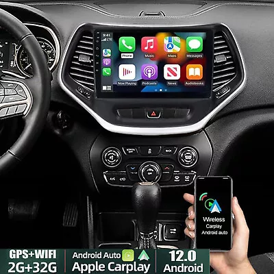 For 2015-2018 Jeep Cherokee Apply Carplay Car Stereo Radio GPS Navi Wifi BT • $148.71