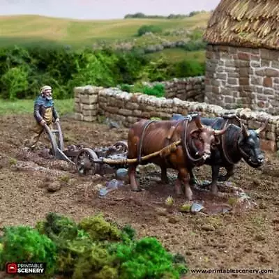 Ox And Plow - King And Country - Printable Scenery Wargaming D&D DnD 28mm 32mm 4 • $35.89