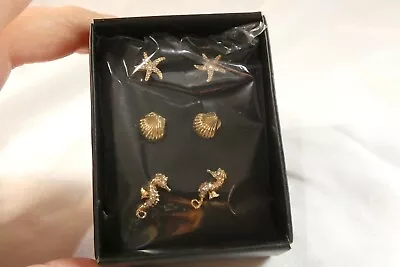 Avon -2019 New In Box Shimming Starfish Earring Trio-Still In Cellophane Wrap • $2.99