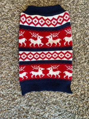 $5 • Buy VARIETY Dog Sweate Reindeer Styles Blue Stripes M