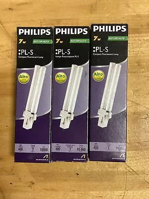 Philips CFL Lamp Bulb PL-S 7W - 2 Pin G23 Base 3500 Kelvin 7 Watt Lot Of 3 • $15.99