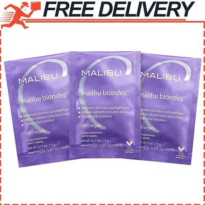 3pk Malibu C Blondes Wellness Remedy Removes Discoloration From Blonde Hair 5g • $20.03