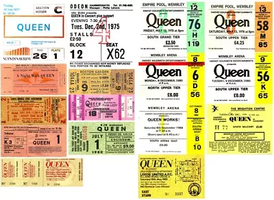 QUEEN 👑 MUSIC GROUP ARTIST 🎸 Reproduction CONCERT TICKETS 🎟️ Individual Sale • $7.99