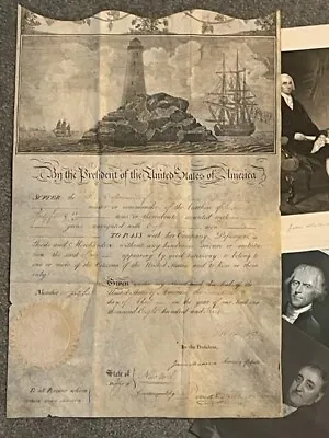 Thomas Jefferson James Madison David Gelston Signed Document 1st Barbary War • $9500