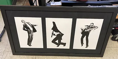 $395 • Buy ROBERT LONGO Men In The Cities 👠👠 Three Images Matted And Framed -B&W Vintage.