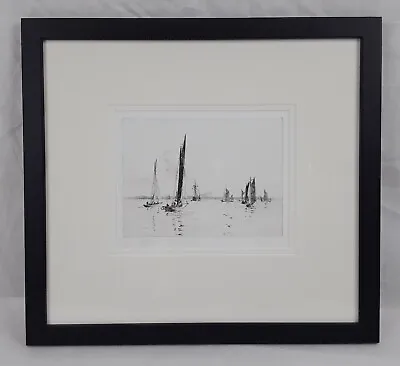 William L. Wyllie Signed Etching Of Sailing Boats Off The Coast • £650