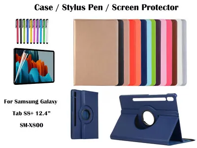 $17.99 • Buy  For Samsung Galaxy S8+ 12.4-inch X800 Screen Film/ Rotate PU Leather Case Cover