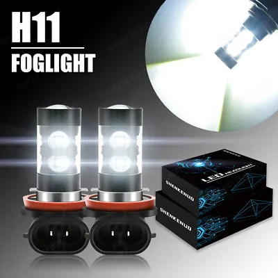 H11 LED Foglight Super Bright Bulbs Kit Cool White 6000K Pack Of 2 • $9.99