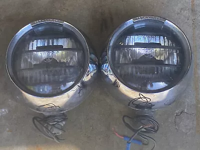 VINTAGE PAIR Of PER-LUX Model 36A HEADLIGHTS LOUVERED • $59