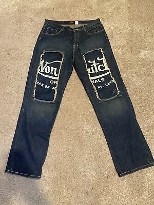 Von Dutch Vintage Jeans Kustom Denim Men's Measure 38x34 Button Fly Jeans Logo • $89