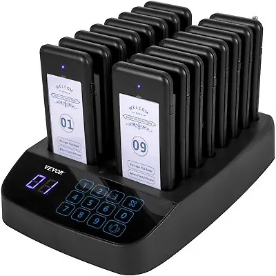 VEVOR 16 Restaurant Pagers Wireless Guest Paging System Queuing Calling Beeper • $94.69