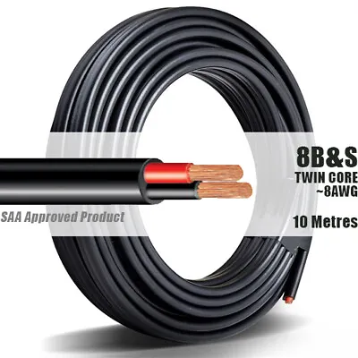 TWIN CORE WIRE 8 B S 8B&S 10M Meter 2 CORE AUTOMOTIVE BATTERY STARTER CABLE • $69.90