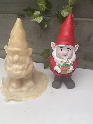 Latex Rubber Mold Mould Happy Garden Gnome With Plant Pot Fairy Garden Casting • £9.50