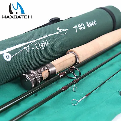 Maxcatch 1/2/3WT Fly Fishing Rod 6' / 6'6 / 7' / 7'6  Graphite IM10 Small Creek • $85.13