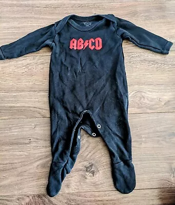 ABCD AC/DC Babygrow 3-6 Months - Alternative Goth Baby • £0.99