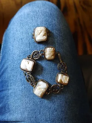 Vintage Cameo Bracelet And Pendant Early 1900s  • $14.97