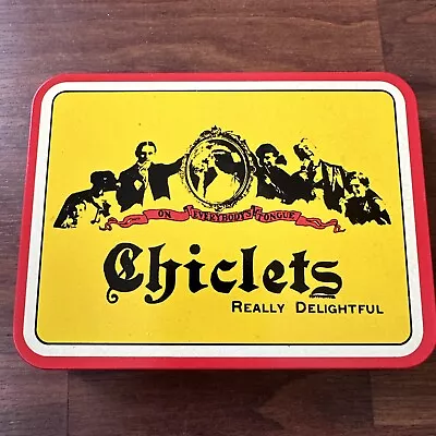 Vintage Chiclets Gum Tin  Really Delightful  Yellow With 4 Packs Of Gum • $15