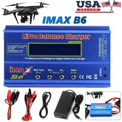 $32.25 • Buy For IMAX B6 80W Digital LCD RC Lipo LiFe NiMh NiCD Battery Balance Charger USA