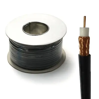 £17.50 • Buy RG59B1 PVC Cable 100M Reel Black Solid Copper Core CCTV Camera Power Uk Stock
