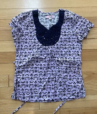 KOI KATHY PETERSON Women's Scrubs Top Shirt Purple Flowers Size Medium • $7.50