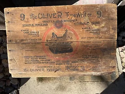 Oliver No. 9 Antique Vintage Typewriter Wooden Shipping Crate • $75