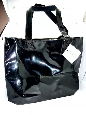 MACY'S PVC TOTE BAG BLACK Shopping Bag  PVC NEW WITH TAG 13 X 16'' • $12.49