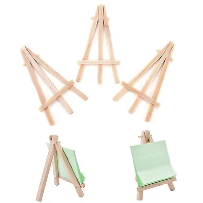 3x Mini Wooden Art Holder Artwork Display Table-Top Easels Drawing Boards-wq • £4.86