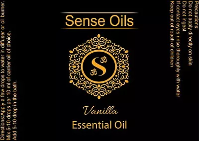 Vanilla Essential Oil Sense Essential Cold Pressed Natural Aromatherapy Oils • £7.99