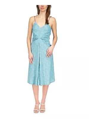 MICHAEL MICHAEL KORS Womens Aqua Twist Front Chain Adjustable Dress L • $38.99