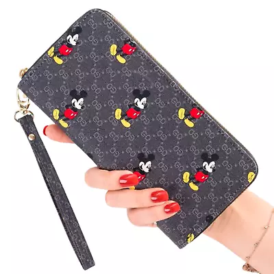 Black Women Wallets Cute Mickey Mouse Disney Purse Cash Credit Phone Holder Bag • $16.95
