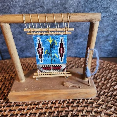 Vintage Navajo Beaded Rug Weaver Loom Native American Display • $26